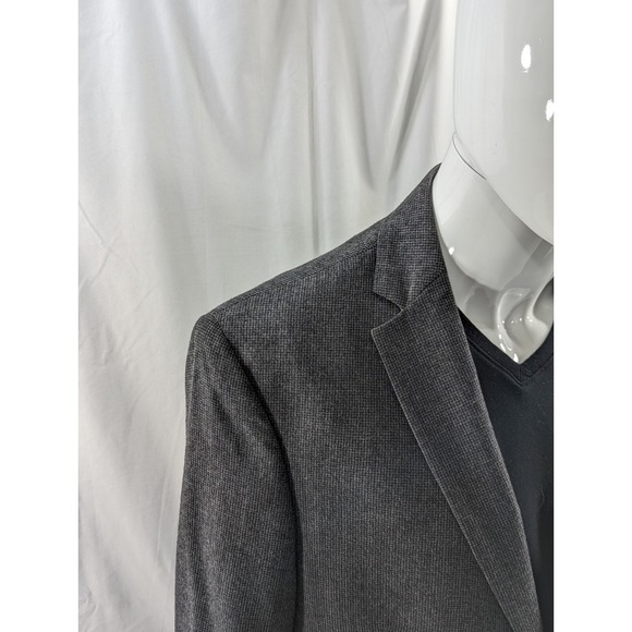 Jos. A. Bank Blazer Sport Suit Jacket Wool Cashmere 42R SLIM Gray Micro Check - Picture 2 of 14